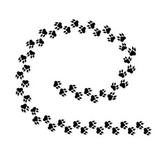 Paw logo or cat and dog animal pet vector paw
