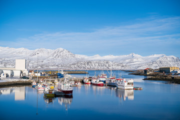 Fototapeta na wymiar Iceland small Town Bay scenery