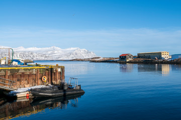 Iceland small Town Bay scenery