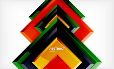 Square abstract background, glossy geometric design