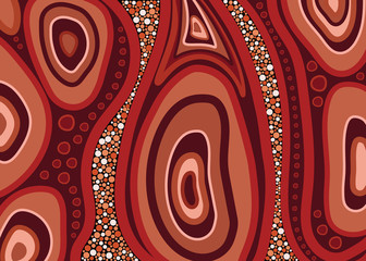 Aboriginal art vector background. Illustration based on aboriginal style of dot painting.
