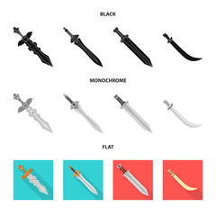 Obraz premium Vector design of game and armor icon. Collection of game and blade stock symbol for web.