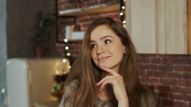 Portrait Of A Cute Young Woman. Close-up.