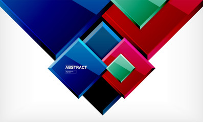 Square abstract background, glossy geometric design