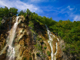 Waterfall in The Plitvice Lakes National Park