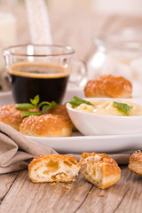 Puff pastries with custrad cream.