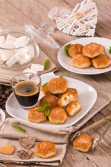 Puff pastries with custrad cream.