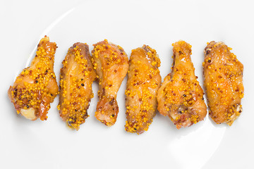 barbecue chicken wings isolated on white background