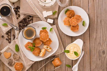 Puff pastries with custrad cream.