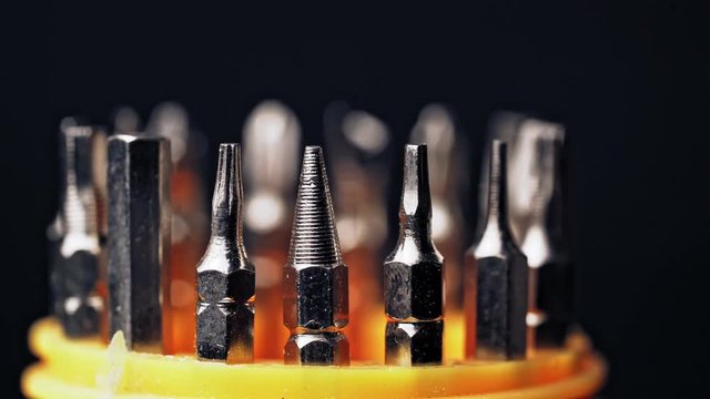 steel screwdriver tips of different types interchangeable