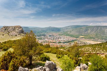 Fototapeta na wymiar Mostar panoramic view, Bosnia