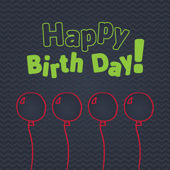 Happy birthday greeting card. Vector design for print, poster, invitation