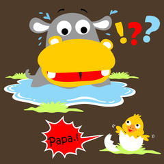 hippo and little duck cartoon