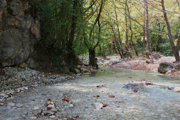 River and Springs in Pozar Thermal Baths Aridaia Greece