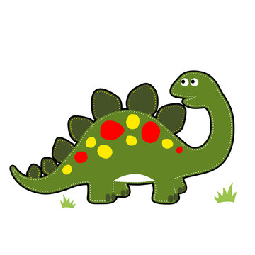 stegosaurus vector cartoon illustration