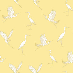 Seamless pattern, background with tropical birds