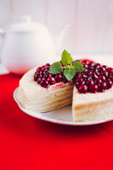 Homemade cherry cake