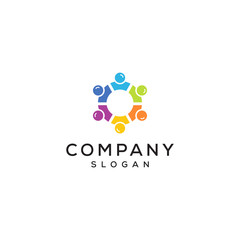 circle hug people logo design