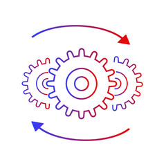 clockwise gears icon, support service, options, settings