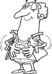 a man with a large stomach