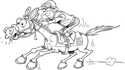 Fototapeta na wymiar jockey riding a horse