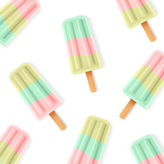 Vector background with colorful ice cream. 