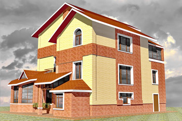 Dwelling House 3D Rendering