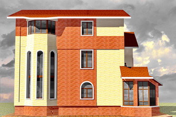 Dwelling House 3D Rendering