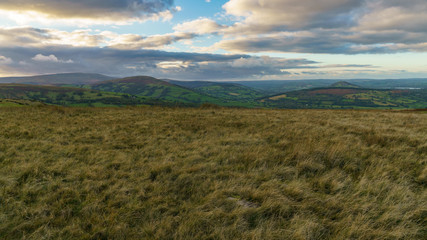 Fototapeta premium Landscape in the Brecon Beacons National Park on the B4560 between Llangynidr and Ebbw Vale, Powys, Wales, UK