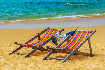 Deck chairs at the beach