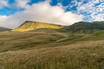 Clouds over the Bannau Sir Gaer (Picws Du) in the Carmarthen Fans in Carmarthenshire, Dyfed, Wales, UK