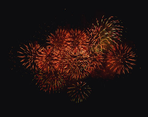 Brightly Colorful Fireworks Real photograph