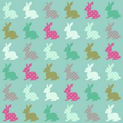seamless silhouette rabbit print vector background
