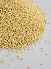 Mountain of Quinoa Seeds, white background of Quinoa seeds. Quinoa seeds from Bolivia and Peru