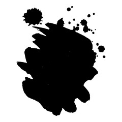 Abstract black ink splash. Vector illustration. Grunge texture for cards and flyers design.