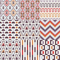 seamless retro geometric set pattern