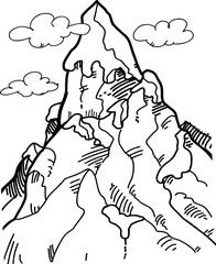 mountain peak in the clouds