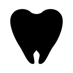 tooth icon. vector silhouette illustration on a white background.