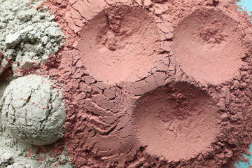 Texture of cosmetic clay, closeup