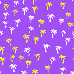 Coconut palm tree. Tropical vector Seamless pattern