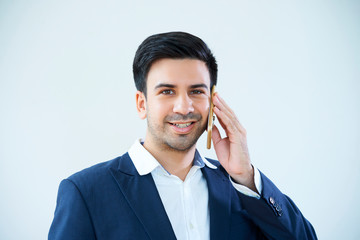 Manager talking on the phone