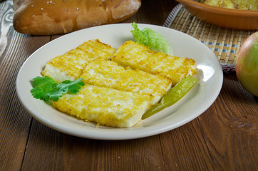 Caucasian  Circassian fried cheese