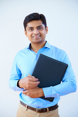 Businessman holding folder