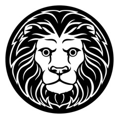 Fototapeta na wymiar Zodiac signs circular Leo lion horoscope astrology symbol