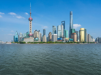 panoramic view of shanghai skyline