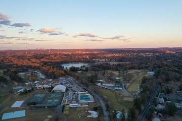 sunset over highway