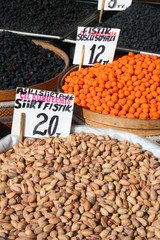 dried fruits at bazaar in turkey