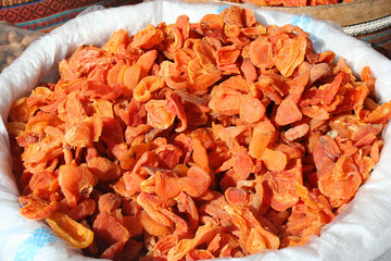 dried fruits at bazaar in turkey