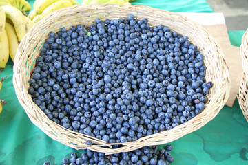 blueberries in basket