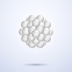 Silver white abstract 3d spheres, stock vector graphic illustration